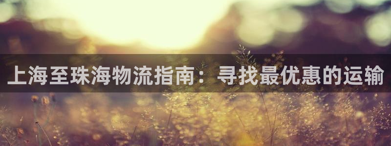 28圈客服电话：上海至珠海物流指南：寻找最优惠的运输
